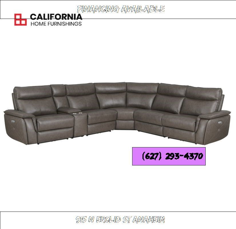 6-Piece Modular Power Reclining Sectional with Power Headrests