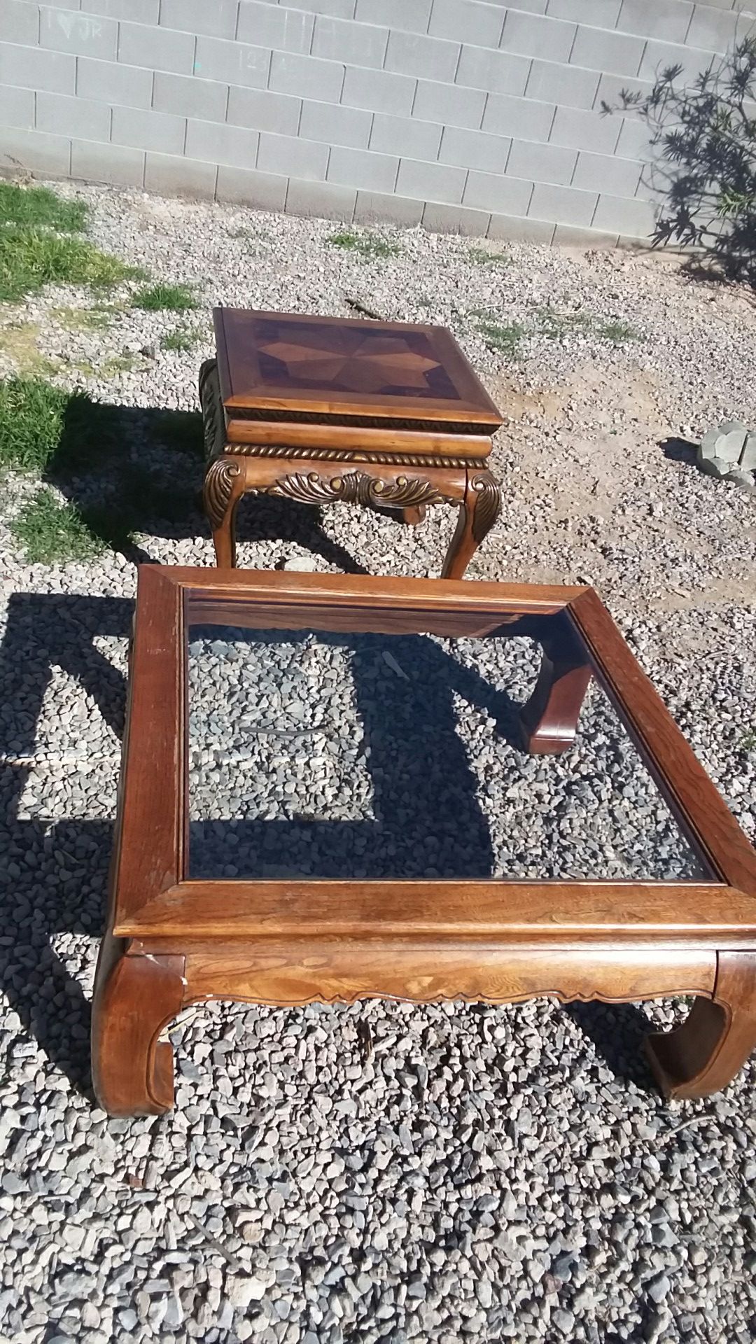 End table and glass top coffee table