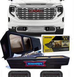 NEW FULL BASS PACKAGE KICKER  INSTALLED CUSTOM PORTED BOX GMC SIERRA 2019-2024