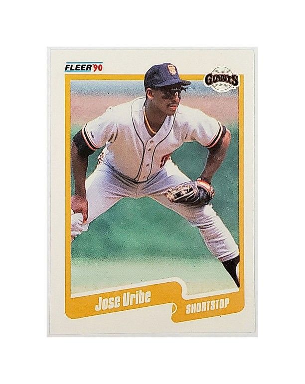 JOSE URIBE ERROR CARD (WRONG DOB) 1990 FLEER #74, SAN FRANCISCO GIANTS