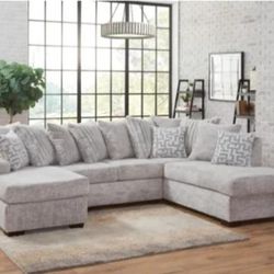 Gigantic Gray/Ash White/ Ash Gray/ Black  Sectional For Sale!
