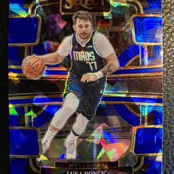 Luka Doncic 2023-24 Panini Select Basketball #51 Concourse BLUE CRACKED ICE PRIZM! LAKERS! 