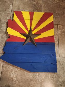 AZ wooden sign 35"X 27"