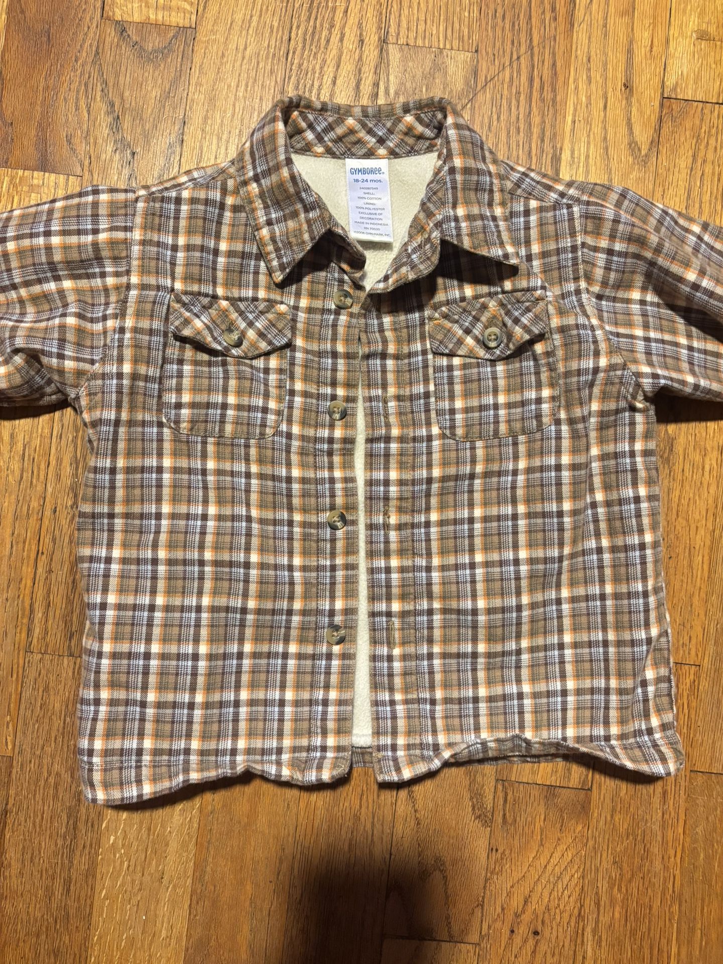 Gymboree vintage Plaid Fleece Lined Shirt Jacket