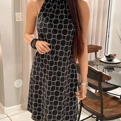 Beautiful Black dress with white circles