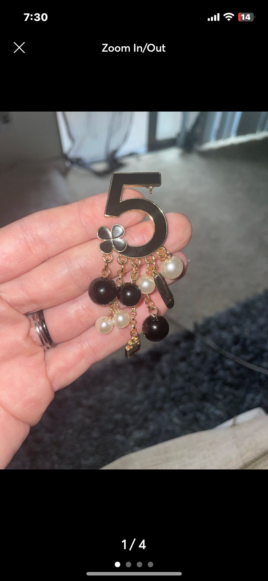 NEW 5 Pin bling pearl like Brooch
