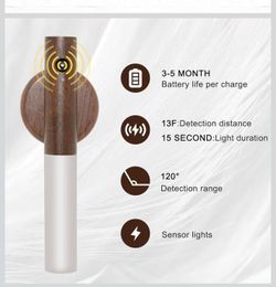 Motion Sensor Night Light, Motion Activated Night Light,Wall Lights Battery Operated,Rechargeable Wall Lights,Suitable for Kids Bathroom，Corridors, Cl