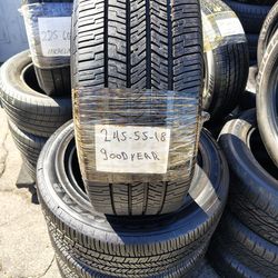 245/55/18 Goodyear 4 llantas semi nuevas instaladas & balanceadas // 4 semi new tires installed & balanced