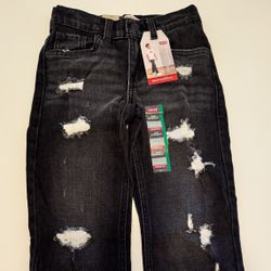 NWT Levi’s Boys’ 514 Straight Fit Performance Denim Stretch Jeans Black Size 7 Regular