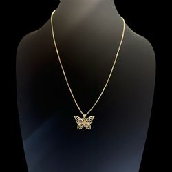 Gold Necklace With Butterfly