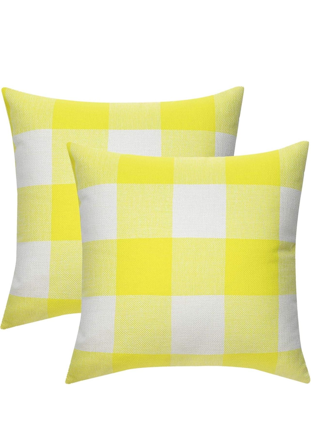 Buffalo Check Plaid Throw Pillow Covers,Pack of 2 Farmhouse Cotton Linen 26x26