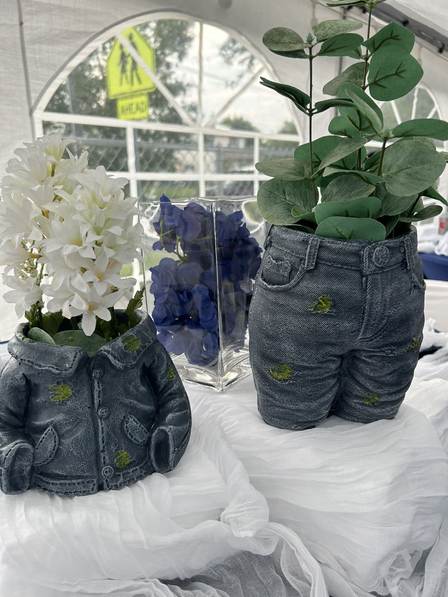 Blue Jean Table Centerpiece/plant Holder
