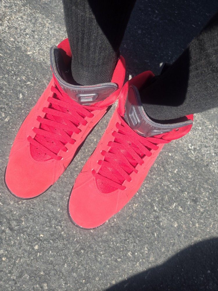 Jordan 6 Fresh All Red Pair Clean