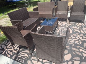 Outdoor Wicker Patio Furniture Set 7pc