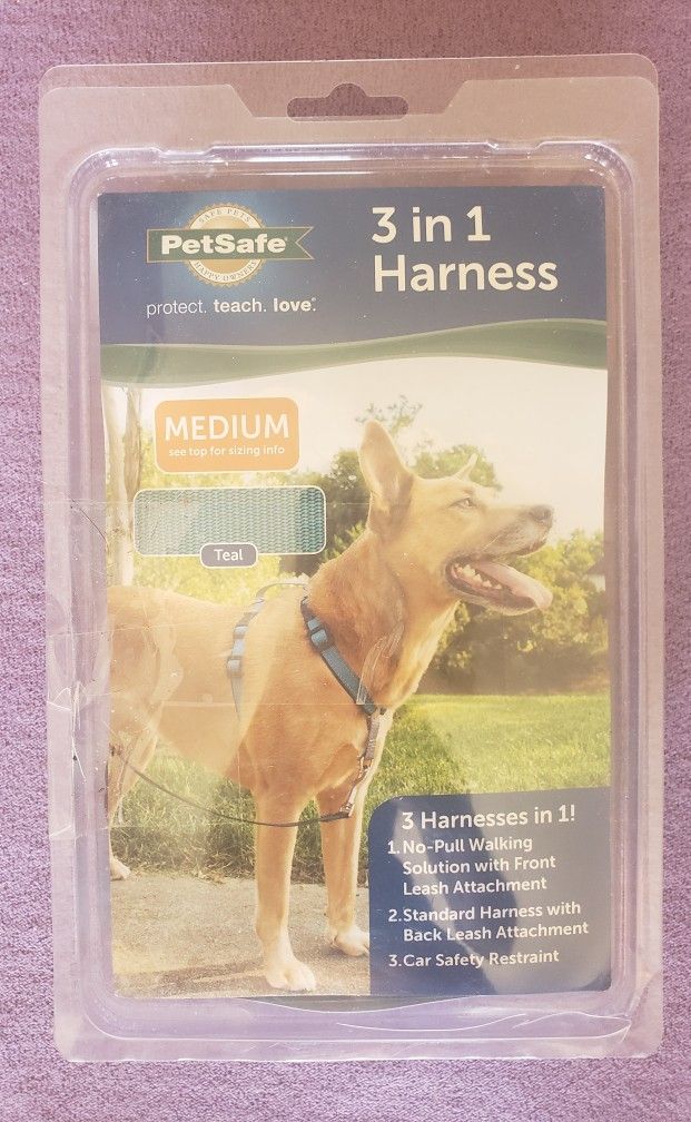 PetSafe 3 in 1 No-Pull Dog Harness Medium TEAL