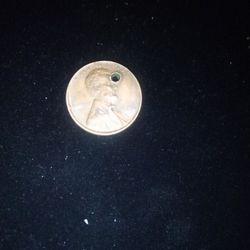 1945 Wheat Penny No Mint Mark Hole In Head