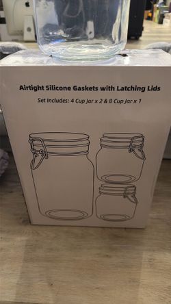 Airtight Glass Jars with Lids Set of 3