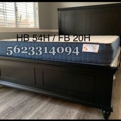 Queen New Wooden Bed Sale With Mattress & Boxspring 