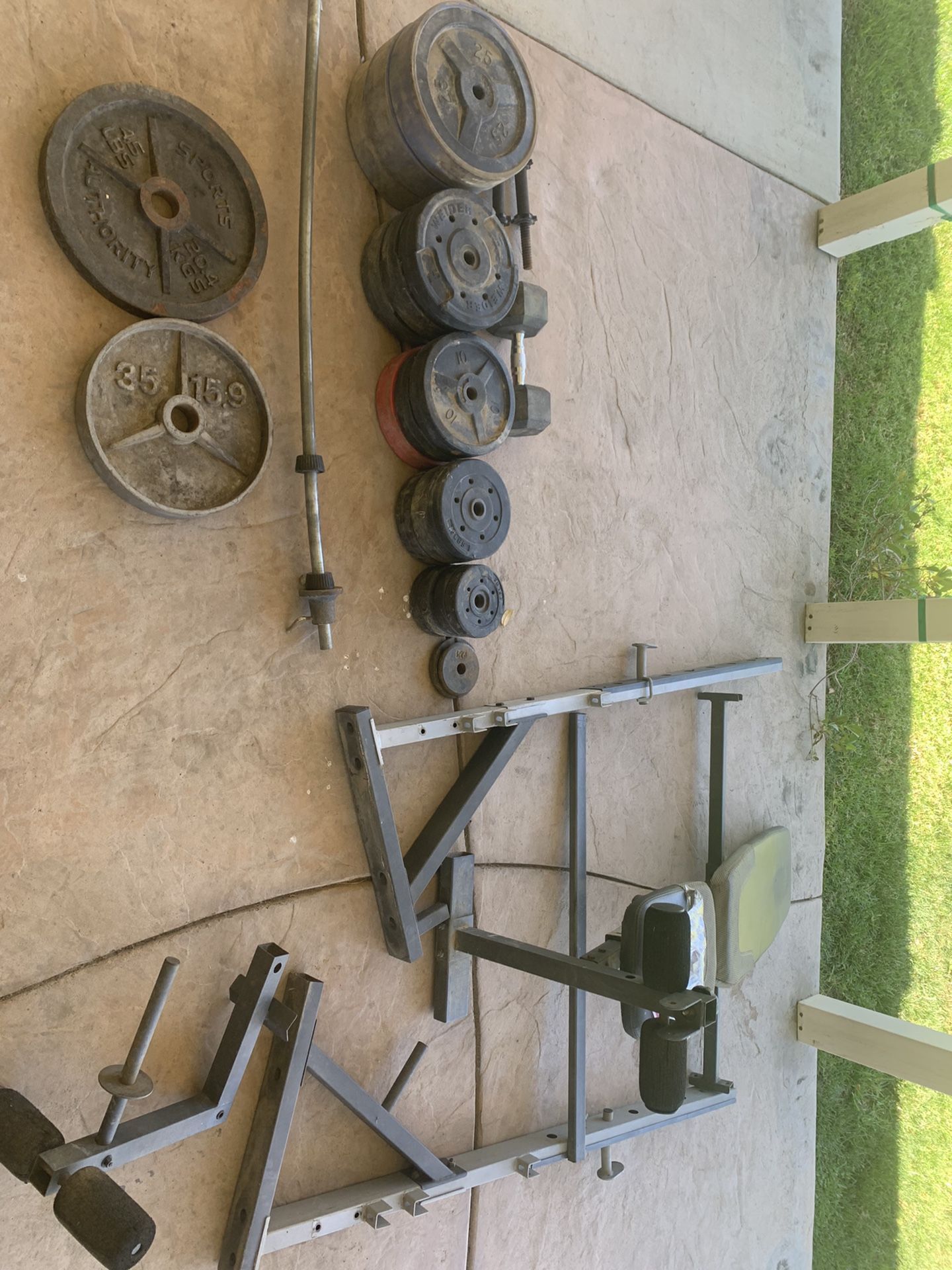 Home Gym Weight Set (plates, dumbbells, handles, microweights)