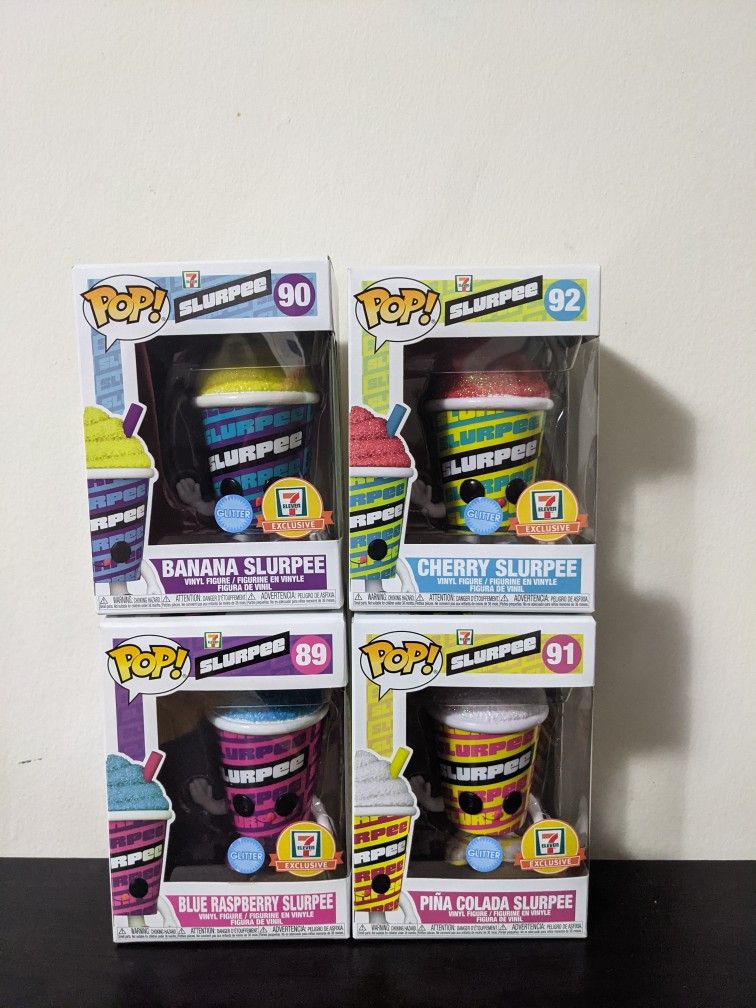 Funko POP! Slurpee Glitter 7-11 Exclusive Set Of All 4 Flavors Brand New