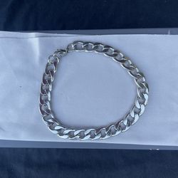 Silver Stainless Steel 9mm Cuban Link Chain Bracelet for Men - 8 inch/20cm (BRAND NEW)