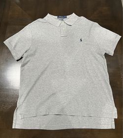 Polo Ralph Lauren Custom Fit Gray Solid Knit Short Sleeve Logo Polo Men’s L