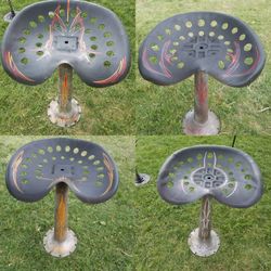 Bar stools. Car parts. Man cave.