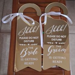 Bride and Groom door hangers