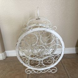 Vintage Look Distressed Iron Wine Bottle Rack/Holder