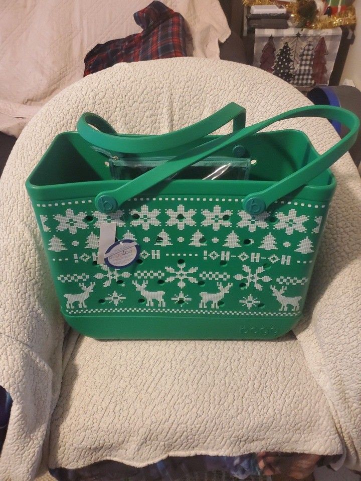 The Original Bogg Bag "Ugly Sweater" in green