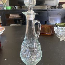 Vintage Liquor Decanter With Crystal Stopper
