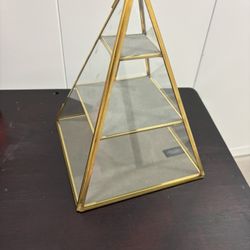 Glasses & gold 3 Tier Pyramid Jewelry Box