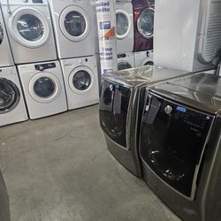 Discount Store Full Of Nice Certified Refurbish Gently Used Samsung GE Whirlpool LG Kenmore Electrolux Bosh Maytag Washer Dryer Fridge Stove Stackable