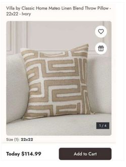 Luxury linen throw pillow