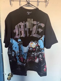 Mixed Emotion Graphic T-Shirt with Rhinestones
