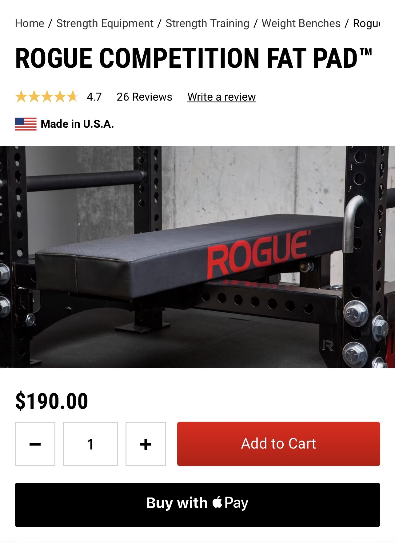ROGUE COMPETITION FAT PAD