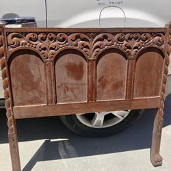 Twin Head Boards And Two Oil Paint Pictures 