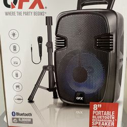 QFX.8” Bluetooth Recargable Speaker with Microphone and Stand 🎶🎤🎶🎶 