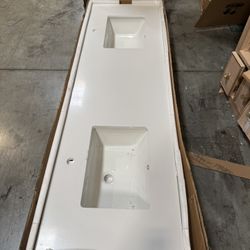 73” Countertop Only In White ,for Bathroom Vanity with Minor Chips 