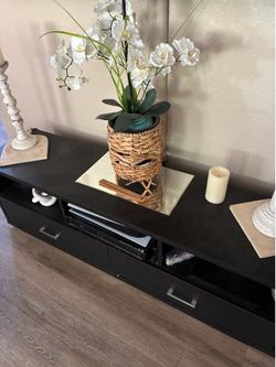 Dark brown TV stand
