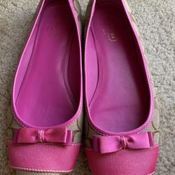 Coach Pink Condi Monogram Ballet Flats