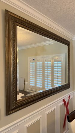 Rectangular Mirror With Wood Frame - 70”W x 46”H