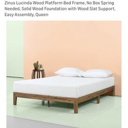Wood Platform Bed frame Queen