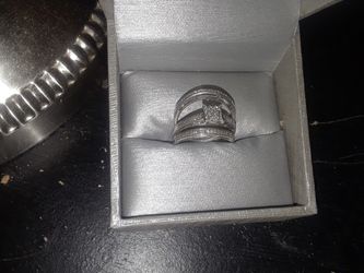 Sterling silver 1/4 carat tw diamond bridal set