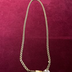 14KT Gold Necklace “C.A” On Small Name Plate