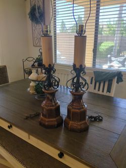 Two Old Vintage Lamps 