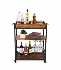 Modern Manor Bar Cart, Kitchen Cart, Coffee Cart