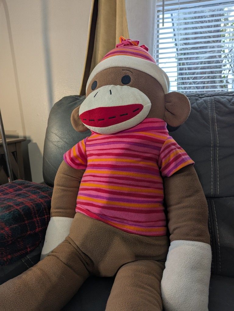 Dan Dee Sock Monkey Plush 19" Stuffed Animal