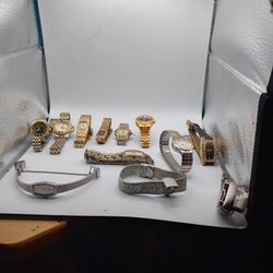 Lot Of 30 Designer Watches. Women's Vintage Gucci, Hamilton, Bulova, Seiko, Elgin And Others 