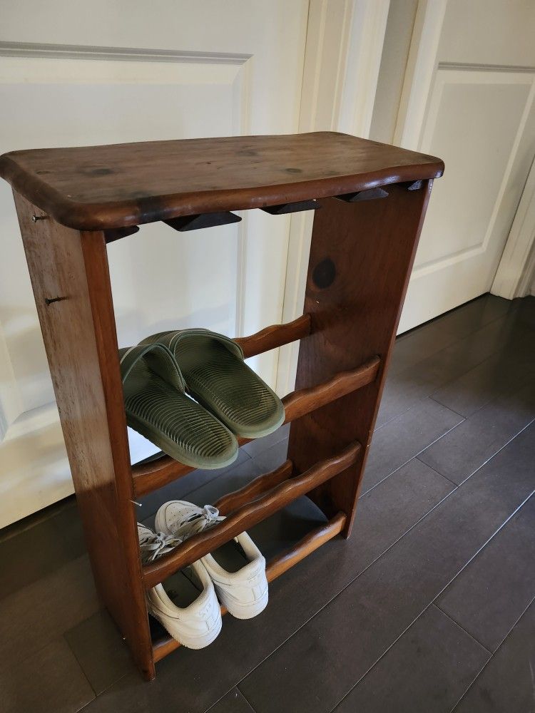 Vintage Real Wood 75 Year Old Wine Rack Or Shoe Rack
